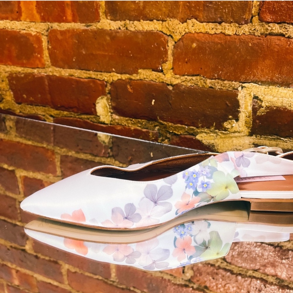 Ted Baker London Floral Slingback Pointed Flats